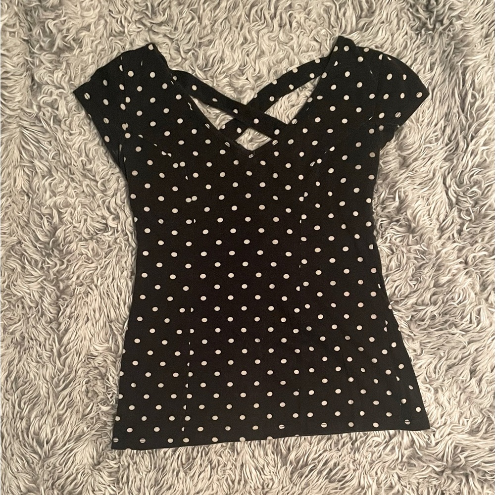 Women’s No Boundaries T-shirt With Polkadots & 1 With Skulls